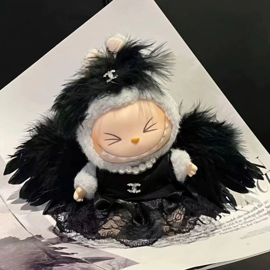 Handmade Labubu Outfit 17cm- Dark Angels Toy Clothes with Accessories