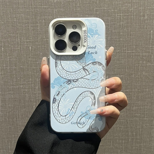 The Year of Snake Phone case - Blue Silver Frosted Texture